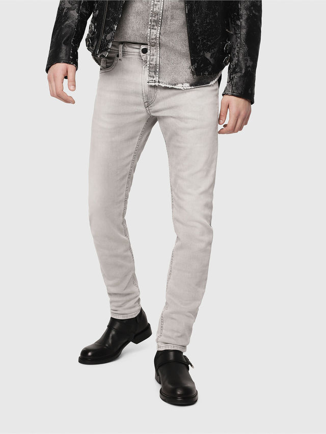 Light Grey Denim with Light Shirt or jacket
