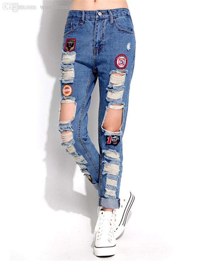 Repaired Ripped Jeans For Women