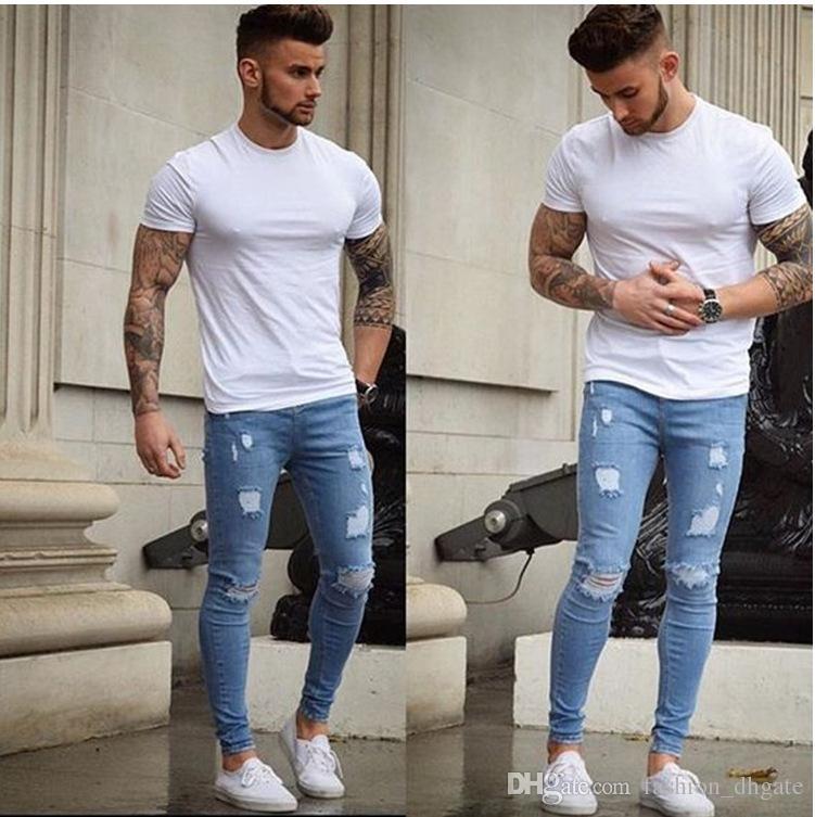 Ripped jeans with Plain t shirt
