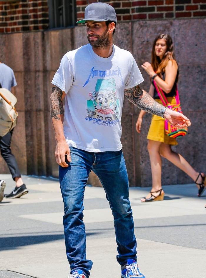 Adam Levine’s Designer Denim Style.