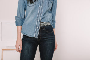 denim on denim outfit