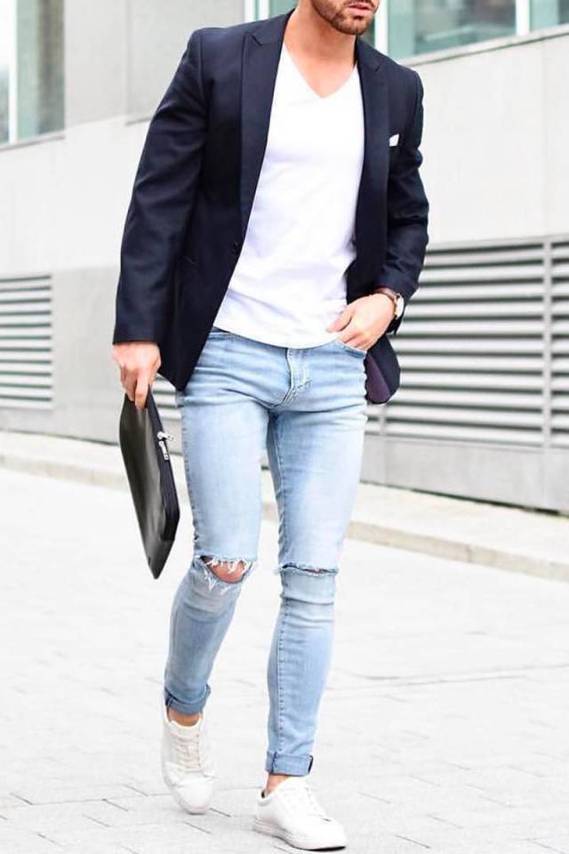 distressed jeans blazer for Do blazers go well with denim
