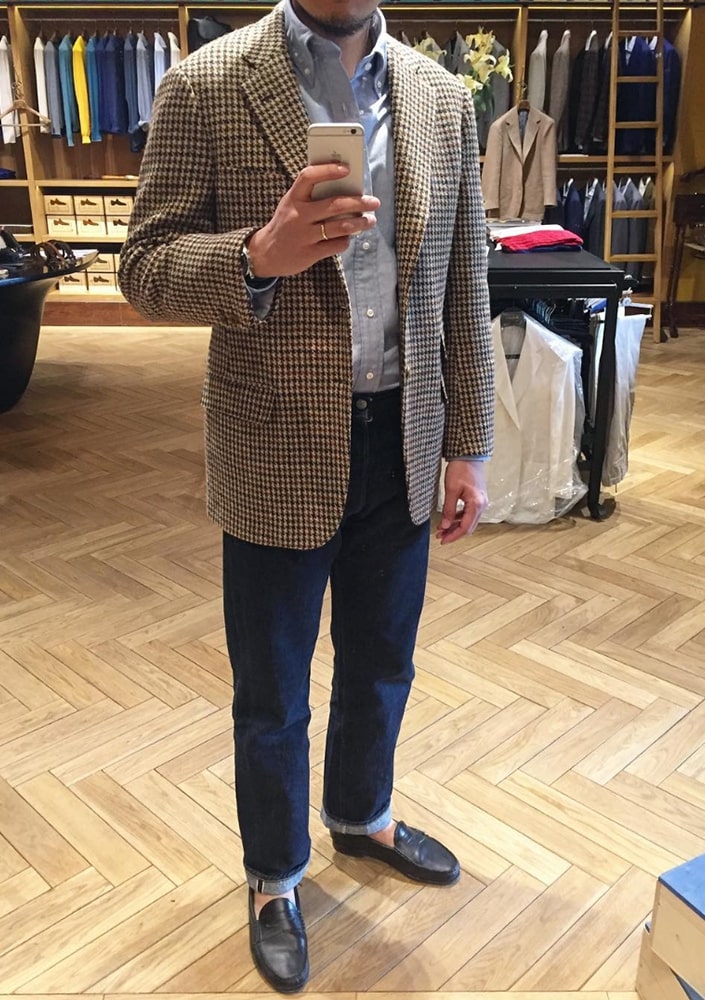 jeans with business coats
