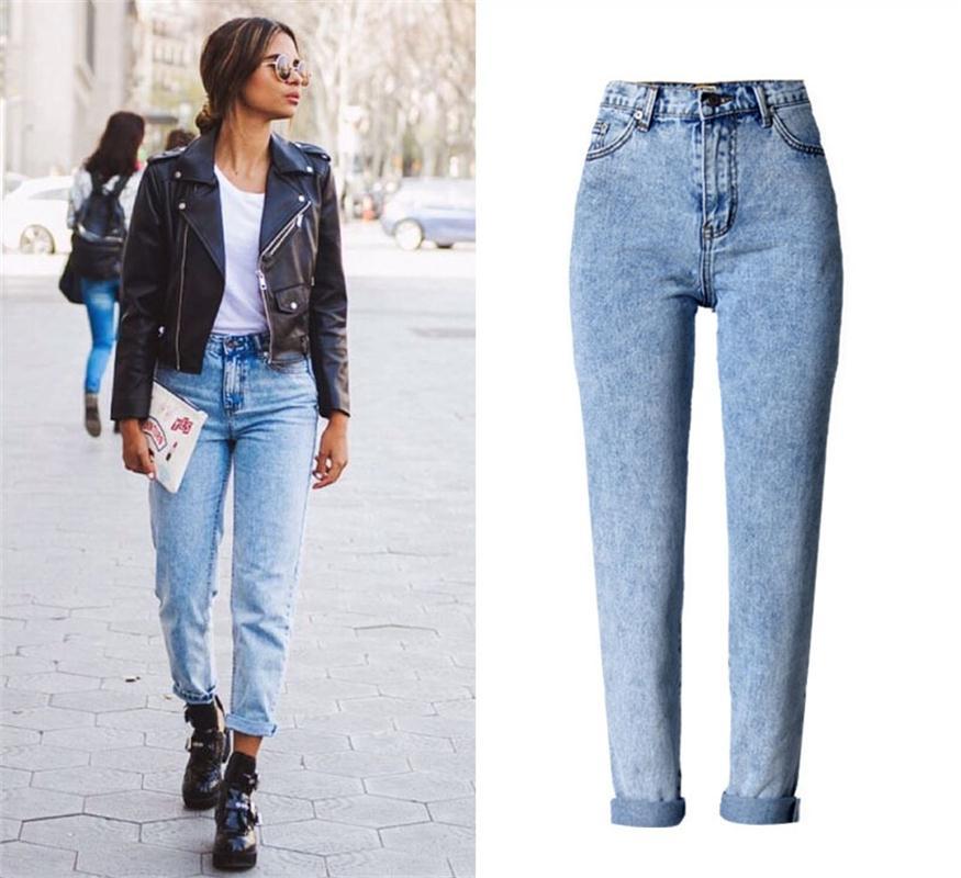 jeans woman high waist loose straight jeans