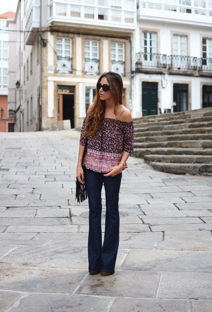 off the shoulder for Coolest Flare Trends for Fall